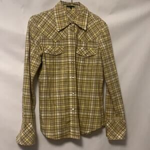 THEORY PLAID BUTTON DOWN SHIRT SIZE‎ M
